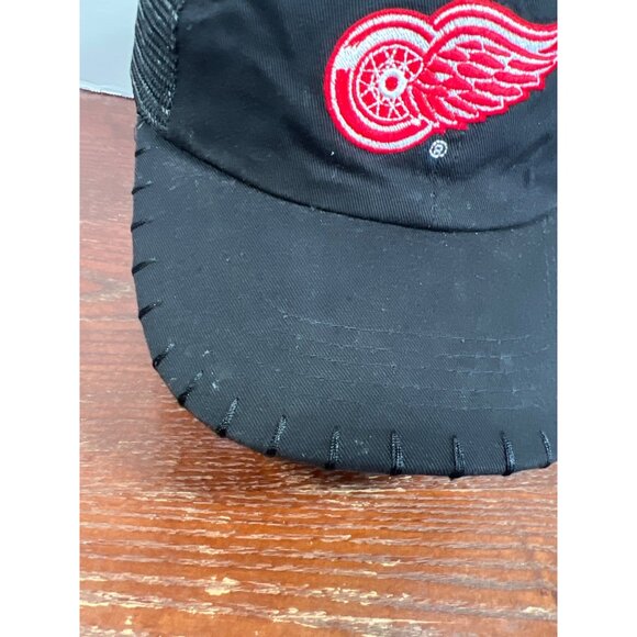 Vintage Detroit Red Wings Black Mesh Adjustable Hat M3 - Picture 2 of 5